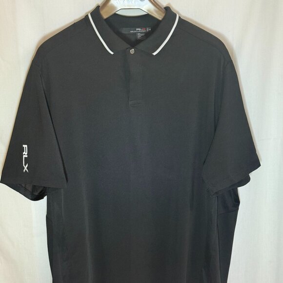 Ralph Lauren RLX Men's Snap Closure Short Sleeves w/ Collar Shirt - Black - 2XL - Picture 1 of 5